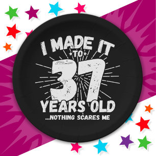 37 Year Old Sarcastic Meme Funny 37th Birthday Paper Plates