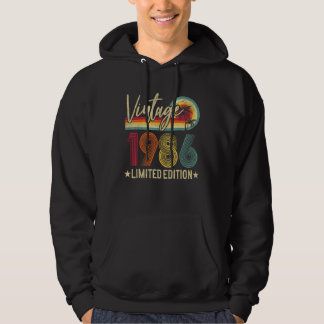 37 Year Old Vintage 1986 37th Bday Hoodie