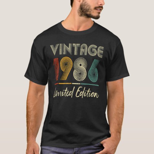 37 Year Old  Vintage 1986  37th Birthday 2 T_Shirt