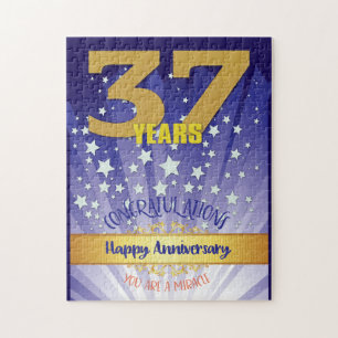 37 Year Recovery Anniversary Bold Numeral Jigsaw Puzzle