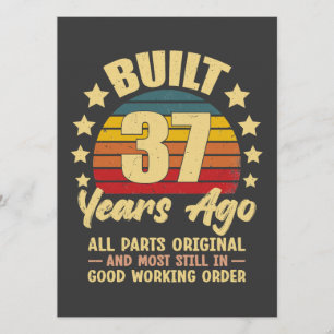 37 Years Ago All Parts Original 37th Birthday Invitation