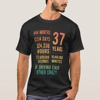 37 Years Married Funny 37th Wedding Anniversary T-Shirt
