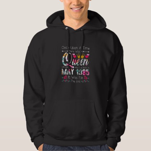 37 Years Old Girls 37th Birthday Queen May 1985 3 Hoodie