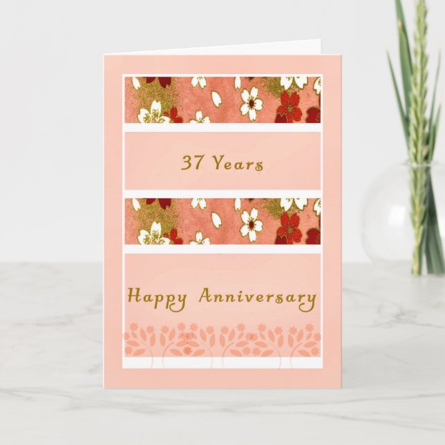 37th Anniversary Card in Peach (Front)