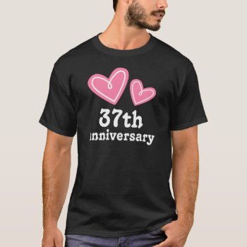 37th Anniversary Gift Hearts T-shirt by MainstreetShirt at Zazzle