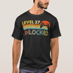 37th Bday Boy Gamer Level 37 Unlocked Awesome Sinc T-Shirt