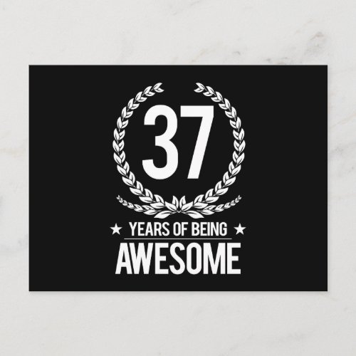37th Birthday 37 Years Of Being Awesome Postcard