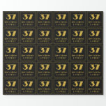 [ Thumbnail: 37th Birthday – Art Deco Inspired Look "37" & Name Wrapping Paper ]