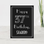 [ Thumbnail: 37th Birthday: Art Deco Style # 37 & Custom Name Card ]