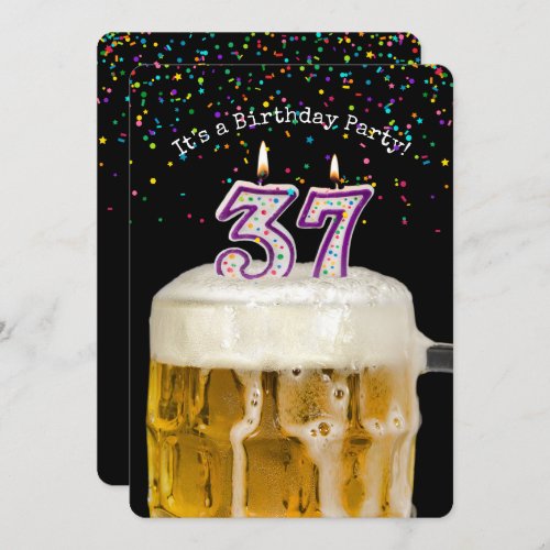 37th Birthday Beer Party Invitation