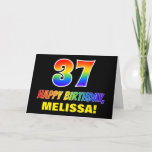 [ Thumbnail: 37th Birthday: Bold, Fun, Simple, Rainbow 37 Card ]
