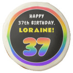 [ Thumbnail: 37th Birthday: Colorful Rainbow # 37, Custom Name ]