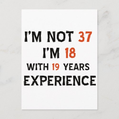 37th birthday designs postcard