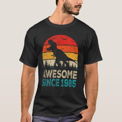37th Birthday Dinosaur 37 Year Old Awesome Since 1 T_Shirt