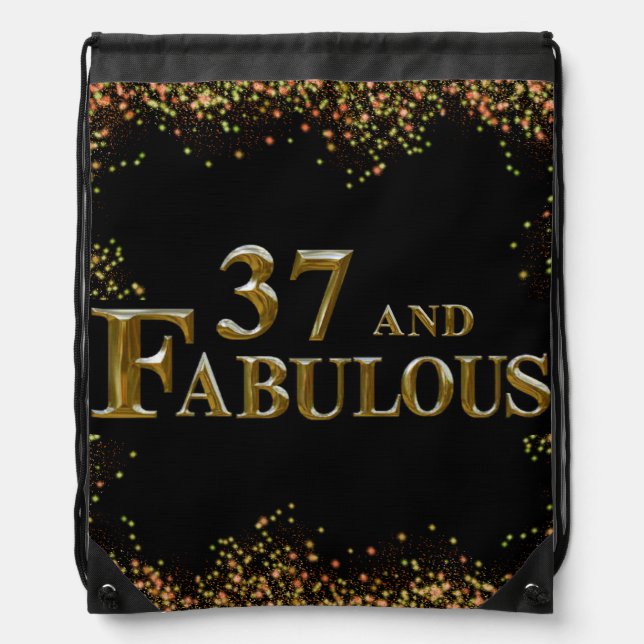 37th  Birthday  Drawstring Bag (Front)