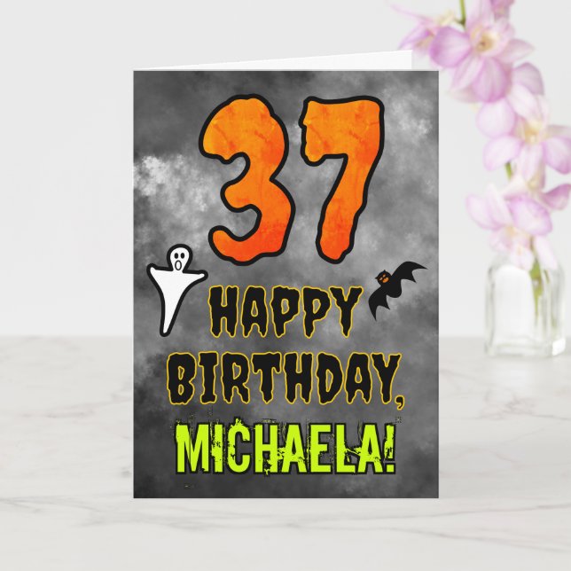 37th Birthday: Eerie Halloween Theme + Custom Name Card (Orchid)