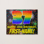 [ Thumbnail: 37th Birthday: Fun, Colorful Celebratory Fireworks Jigsaw Puzzle ]