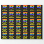 [ Thumbnail: 37th Birthday: Fun, Colorful Rainbow Inspired # 37 Wrapping Paper ]