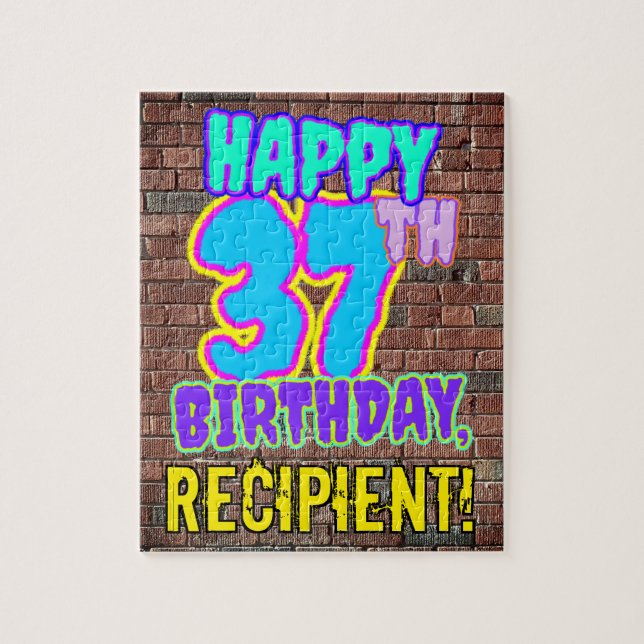 37th Birthday ~ Fun, Urban Graffiti Inspired Look Jigsaw Puzzle (Vertical)
