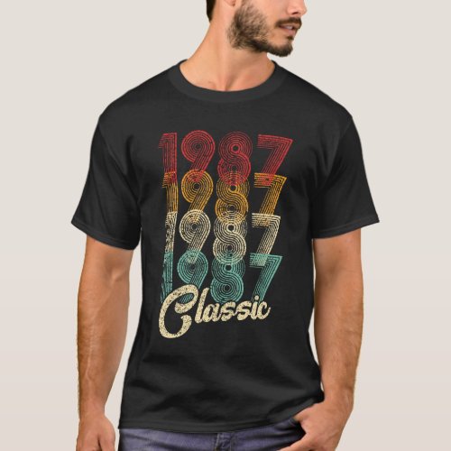 37th Birthday Gift Classic 1987 37 Years Old T_Shirt