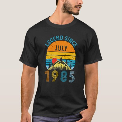 37th Birthday Legend Since July 1985 Vintage 37 Ye T_Shirt