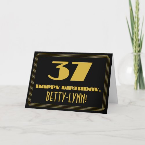 37th Birthday Name  Art Deco Inspired Look 37 Card