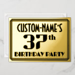 [ Thumbnail: 37th Birthday Party: Art Deco Look “37” and Name Invitation ]