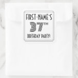 [ Thumbnail: 37th Birthday Party: Art Deco Style + Custom Name Sticker ]