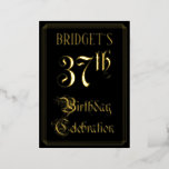 [ Thumbnail: 37th Birthday Party — Fancy Script & Custom Name Invitation ]