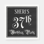 [ Thumbnail: 37th Birthday Party — Fancy Script + Custom Name Napkins ]