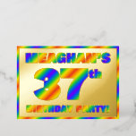 [ Thumbnail: 37th Birthday Party — Fun, Rainbow Spectrum “37” Invitation ]