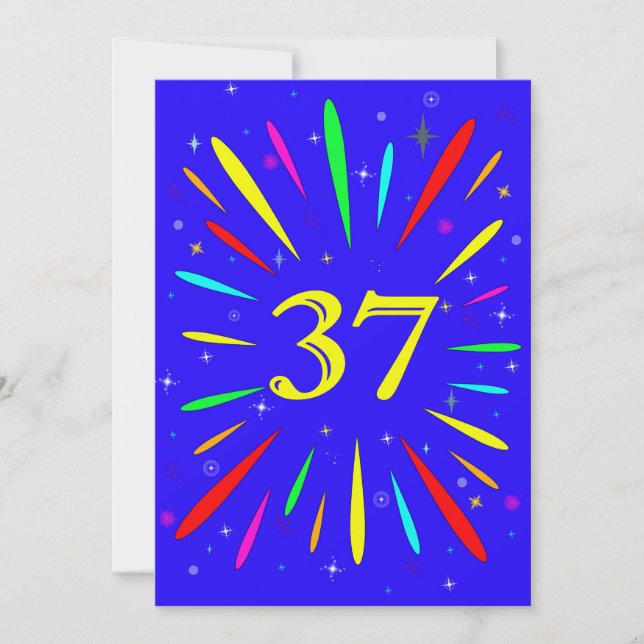 37th Birthday Party Invitation Explosion  (Front)