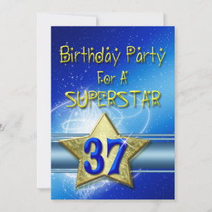 37th Birthday party Invitation for a Superstar.