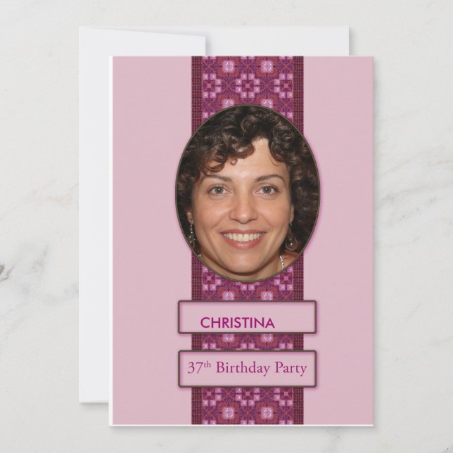 37th Birthday Party Invitation Picture and Name (Front)