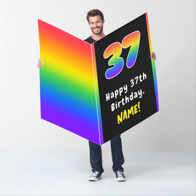 37th Birthday: Rainbow Spectrum # 37, Custom Name Card (In Situ)