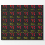 [ Thumbnail: 37th Birthday: Red Digital Clock Style "37" + Name Wrapping Paper ]