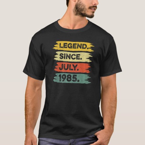 37th Birthday Retro Vintage Legend Since July 1985 T_Shirt