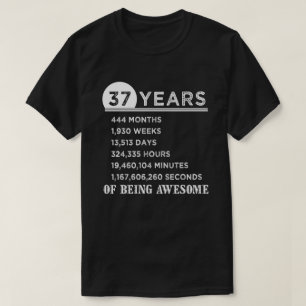 37th Birthday Shirt 37 Years Old Anniversary Gifts
