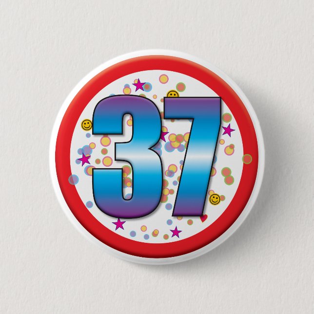 37th Birthday v2 Pinback Button (Front)