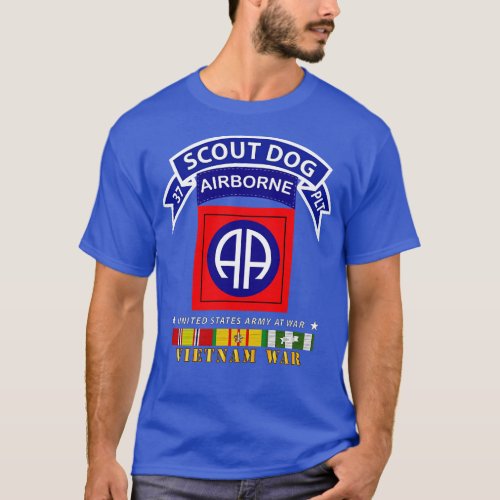 37th Scout Dog Platoon 82nd Div w VN SVC T_Shirt