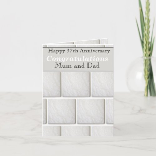 37th Wedding Anniversary Alabaster  Card