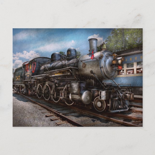 385 - Train - Steam - 385 Fully restored Postcard (Front)
