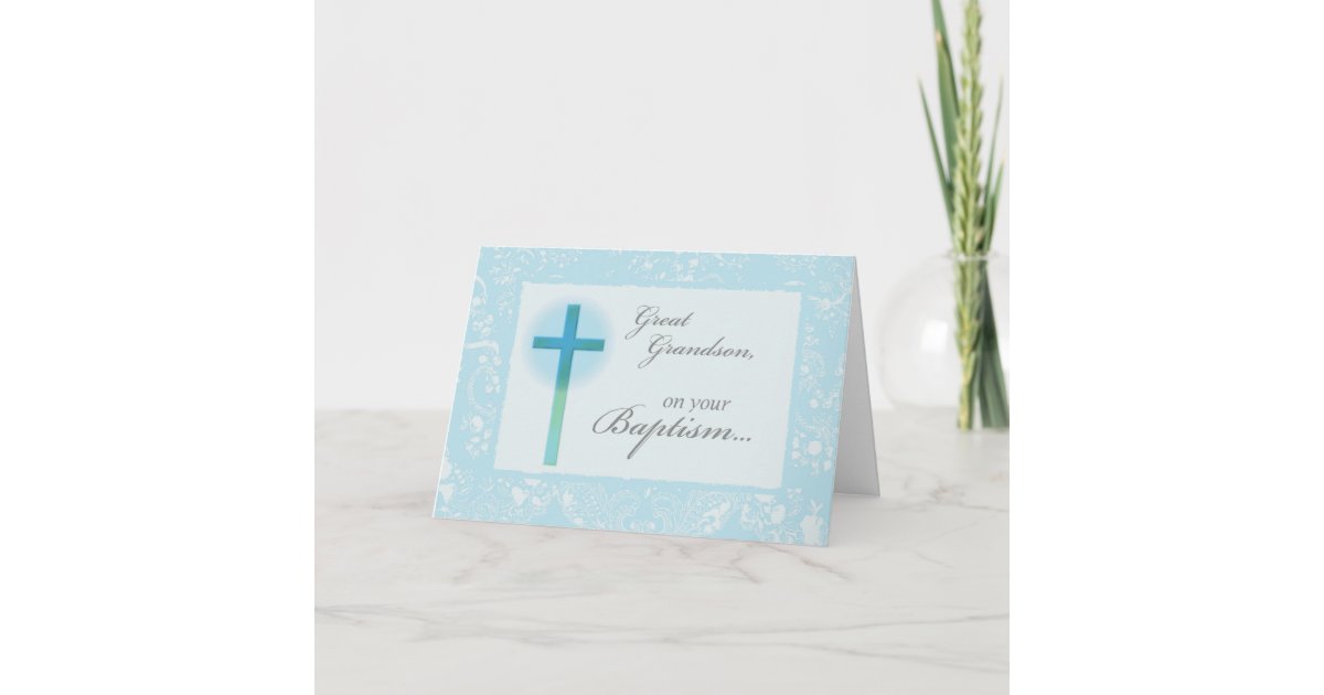 3879 Great Grandson Baptism Card | Zazzle