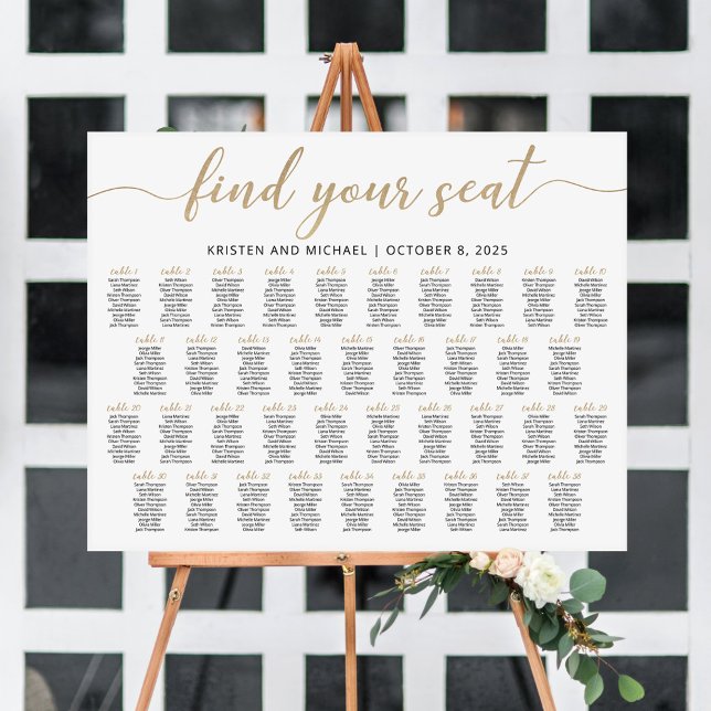 38 Tables Find Your Seat Seating Chart  Foam Board (Creator Uploaded)