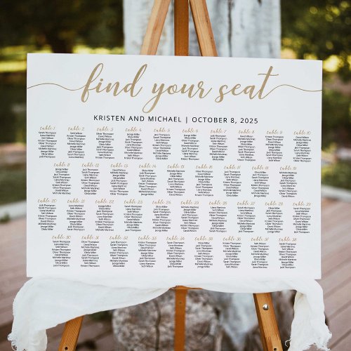 38 Tables Find Your Seat Seating Chart Plan