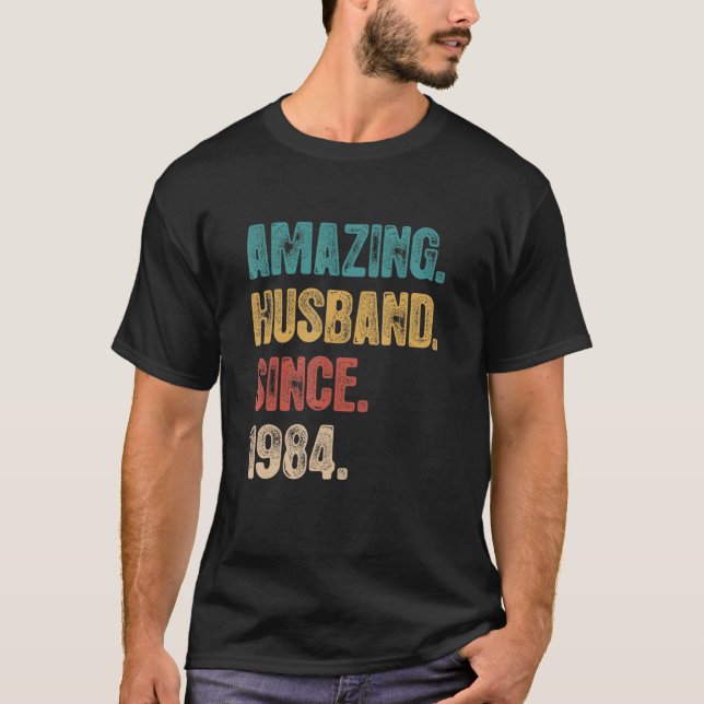 38 Wedding Aniversary For Him  Amazing Husband Sin T-Shirt (Front)