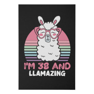 38 Year Old Bday Llamazing 38th Birthday Llama Faux Canvas Print