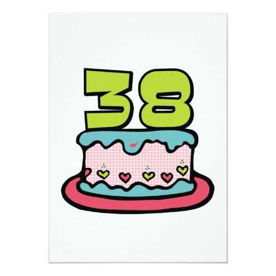 38 Year Old Birthday Cake Card