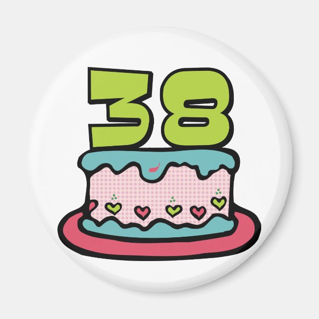 38 Year Old Birthday Cake Magnet (Front)