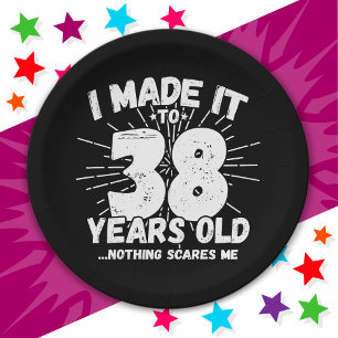 38 Year Old Sarcastic Meme Funny 38th Birthday Paper Plates